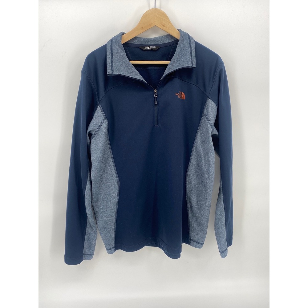 The North Face Quarter Zip Pullover Large Blue Excellent Colorblock Fleece‎ Mens